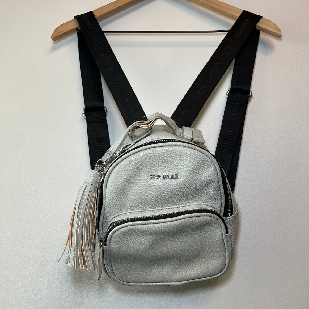 Steve Madden Women's Faux Leather Mini Backpack Adjustable Light Green